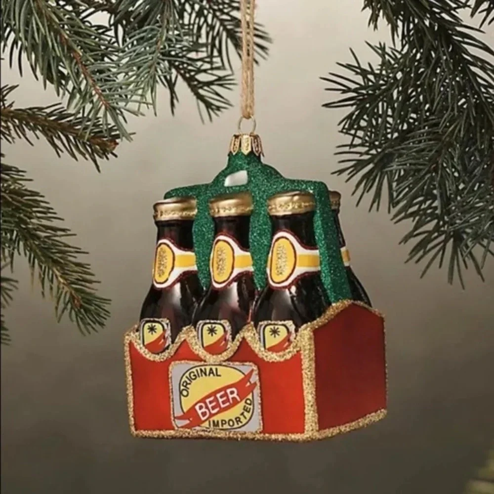 Anthropologie Terrain 6 Pack Of Beer Christmas Tree Ornament